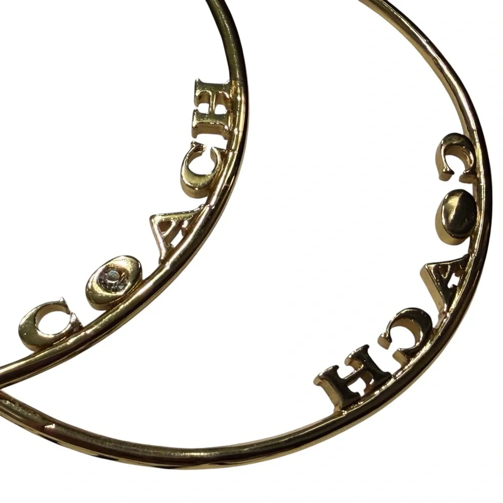Coach Signature Hoop Earrings NWT a Coach x Jennifer Lopez Collaboration - Picture 2 of 5